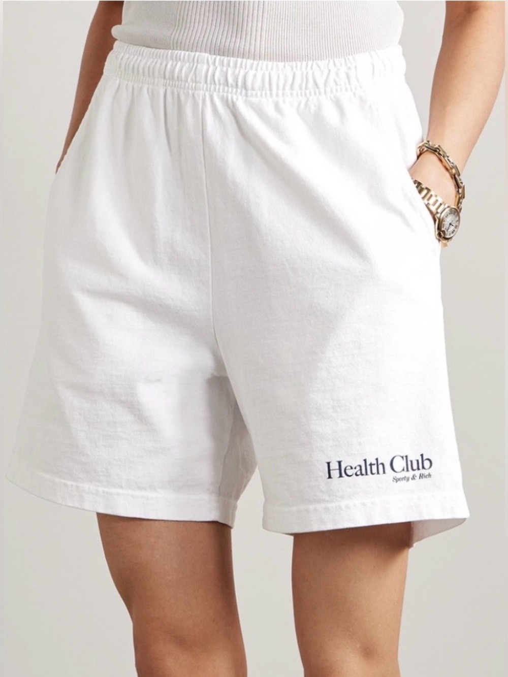 SPORTY & RICH HEALTH CLUB WHITE LOUNGE SHORTS NEW XL